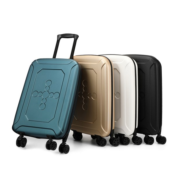 blue 20 inch foldable carry on suitcase ultra lightweight 2.1kg hard shell luggage with 360 spinner wheels and combination lock for australian travel