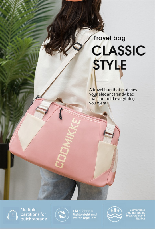 large travel duffle bag gym sports weekender with shoe compartment wet pocket lightweight carry on luggage bag (black)