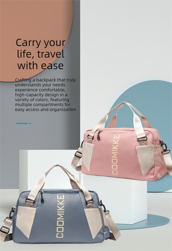 large travel duffle bag gym sports weekender with shoe compartment wet pocket lightweight carry on luggage bag (black)