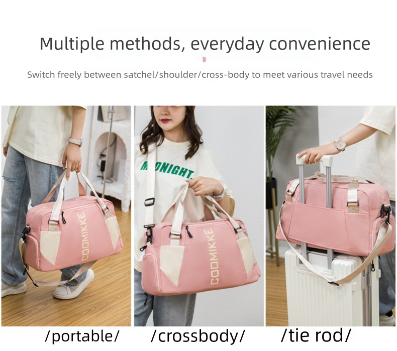 large travel duffle bag gym sports weekender with shoe compartment wet pocket lightweight carry on luggage bag (black)