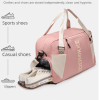 large travel duffle bag gym sports weekender with shoe compartment wet pocket lightweight carry on luggage bag (black)