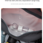 large travel duffle bag gym sports weekender with shoe compartment wet pocket lightweight carry on luggage bag (light purple)