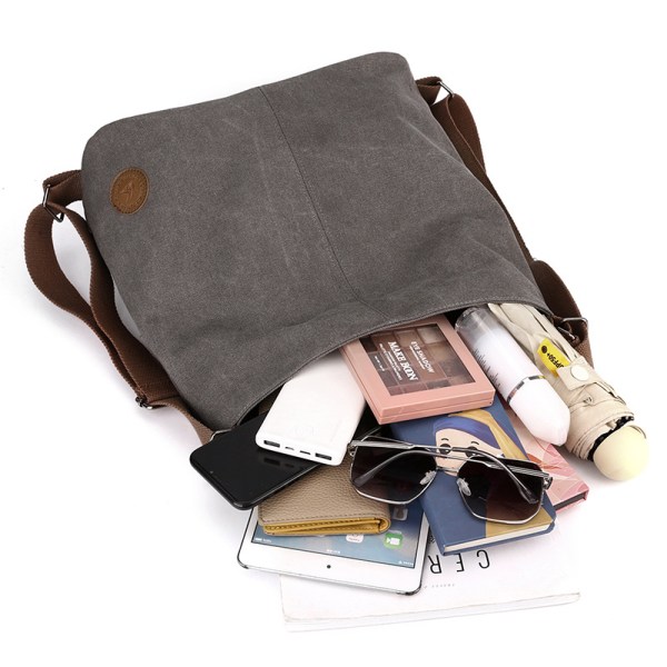 grey versatile 3 in 1 canvas backpack and shoulder bag large capacity handbag for women ideal for travel school and everyday use