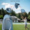 vevor pop up shower tent, instant portable privacy tent changing room with hanging bag, ground stakes, ropes, carry bag, 190t polyester with silver coating, quick setup, for camping, beach, fishing
