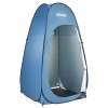 vevor pop up shower tent, instant portable privacy tent changing room with hanging bag, ground stakes, ropes, carry bag, 190t polyester with silver coating, quick setup, for camping, beach, fishing