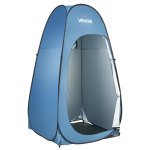 vevor pop up shower tent, instant portable privacy tent changing room with hanging bag, ground stakes, ropes, carry bag, 190t polyester with silver coating, quick setup, for camping, beach, fishing