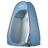 vevor pop up shower tent, instant portable privacy tent changing room with hanging bag, ground stakes, ropes, carry bag, 190t polyester with silver coating, quick setup, for camping, beach, fishing