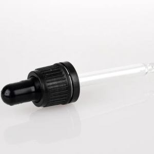 Black plastic dropper with glass pipette