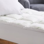 royal comfort 1000gsm luxury bamboo covered mattress topper ball fibre gusset queen white
