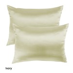 royal comfort mulberry soft silk hypoallergenic pillowcase twin pack 51 x 76cm ivory