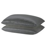 royal comfort mulberry soft silk hypoallergenic pillowcase twin pack 51 x 76cm charcoal
