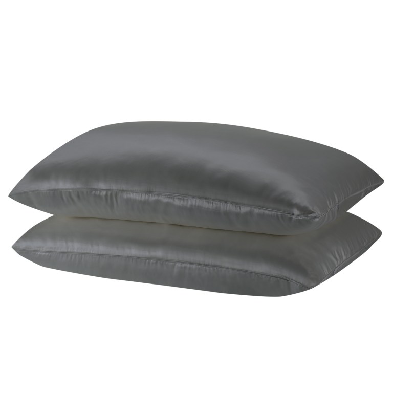 royal comfort mulberry soft silk hypoallergenic pillowcase twin pack 51 x 76cm charcoal