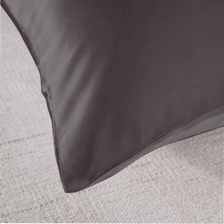 royal comfort mulberry soft silk hypoallergenic pillowcase twin pack 51 x 76cm charcoal