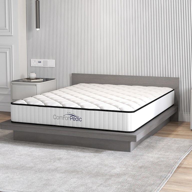 comforpedic mattress 5 zone medium support foam bonnell spring 21cm double white black