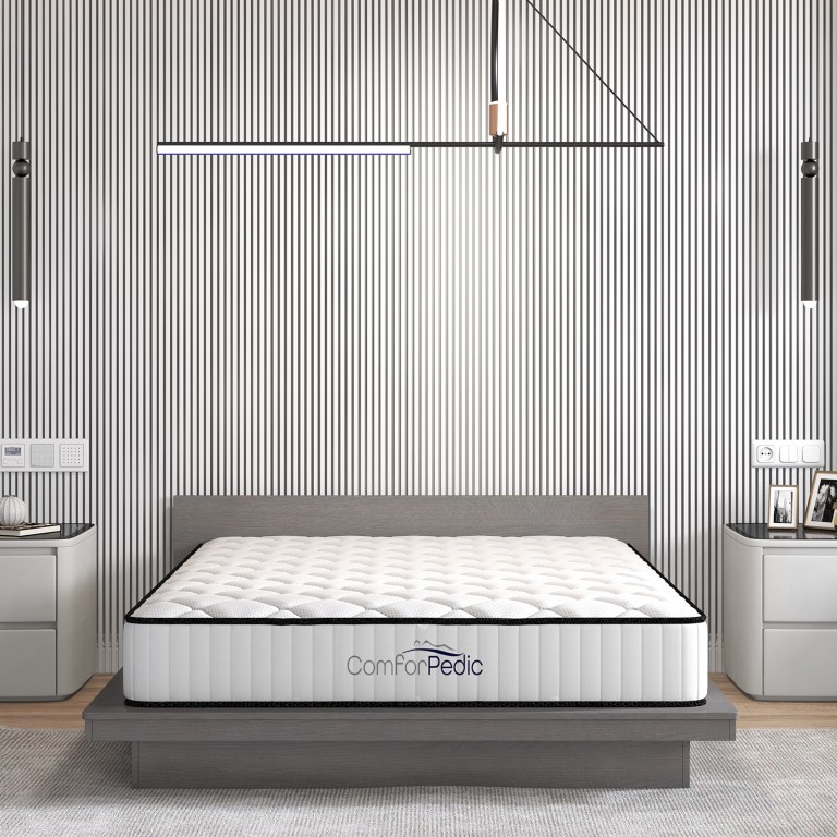 comforpedic mattress 5 zone medium support foam bonnell spring 21cm double white black