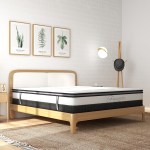 osteopedic euro top mattress pocket spring medium firm hybrid design bed 30cm queen white