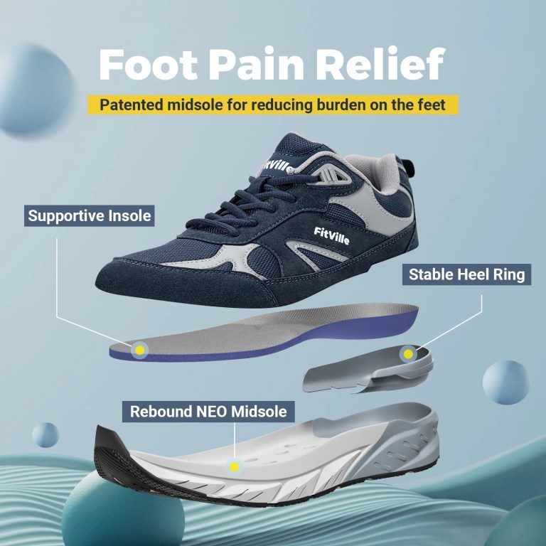 FitVille Newest Walking Shoes for Men Wide Width Sneakers with Arch Support for Flat Feet Heel Pain Relief Plantar Fasciitis 3