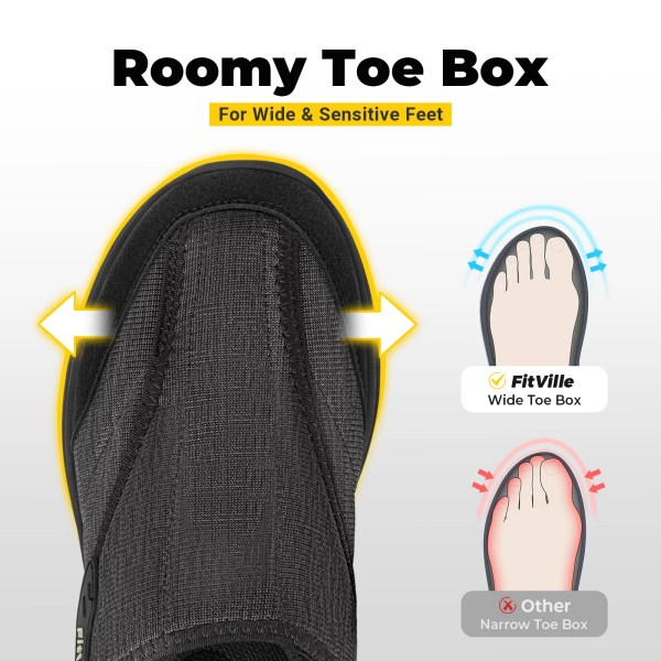 fitville men's diabetic shoes casual orthopedics extra wide feet swollen slip on shoes for elderly foot pain relief neuropathy Fitville Men\'S Diabetic Shoes Casual Orthopedics Extra Wide Feet Swollen Slip-On Shoes For Elderly Foot Pain Relief Neuropathy 2