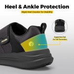 Fitville Men\'S Diabetic Shoes Casual Orthopedics Extra Wide Feet Swollen Slip-On Shoes For Elderly Foot Pain Relief Neuropathy 6