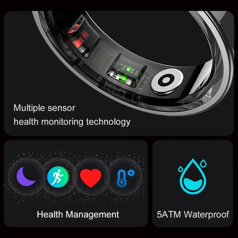2024 COLMI R09 Smart Ring Men Women with Charging Case, Body Temperature Health and Sleep Monitor For Xiaomi Samsung Phone 2