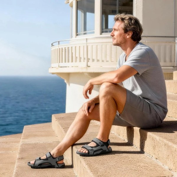 fitville mens sandal wide toe box walking athletic sandals for men with arch support cushion slip resistant beach sandals FitVille Mens Sandal Wide Toe Box Walking Athletic Sandals For Men With Arch Support Cushion Slip-Resistant Beach Sandals 5