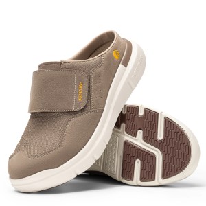 FitVille Men\'s Wide Fit Slippers with Arch Support Breathable Adjustable House Mules Orthopedic Indoor Walking Shoes