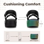 FitVille Wide Women\'S Platform Sandals Summer Walking Sandals For Women With Adjustable Closures With Arch Support & Cushioning 3