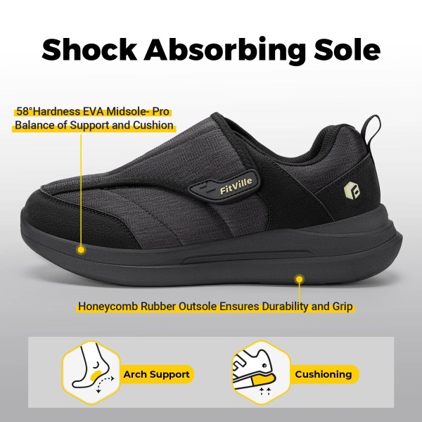 fitville men's diabetic shoes casual orthopedics extra wide feet swollen slip on shoes for elderly foot pain relief neuropathy Fitville Men\'S Diabetic Shoes Casual Orthopedics Extra Wide Feet Swollen Slip-On Shoes For Elderly Foot Pain Relief Neuropathy 4