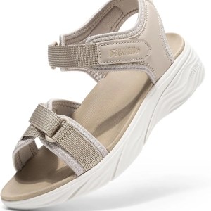 FitVille Wide Women\'S Platform Sandals Summer Walking Sandals For Women With Adjustable Closures With Arch Support & Cushioning