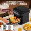 devanti air fryer 5.5l touch control electric cooker 1200w black Black air fryer with detachable drawer and food inside.