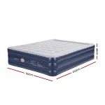 Inflatable air mattress, 152x203x46 cm, blue-grey