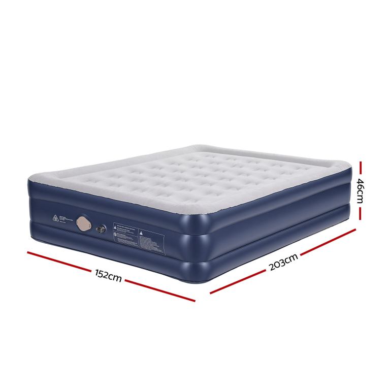 weisshorn air mattress queen inflatable bed 46cm air bed cube Inflatable air mattress, 152x203x46 cm, blue-grey