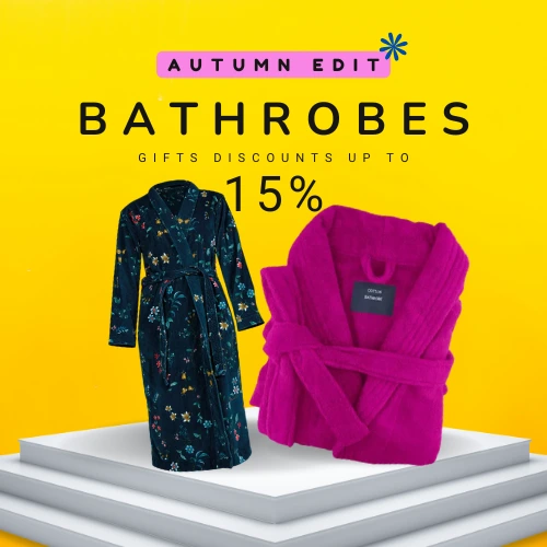 Autumn bathrobes sale, discounts up to 15%.
