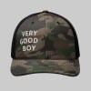 eveonsteve very good boy camouflage trucker hat