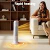 Portable heater with rapid heating, wide-angle oscillation.