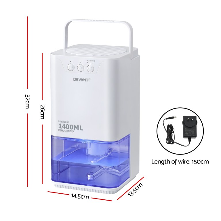 devanti 1400ml portable dehumidifier quiet sleep mode timer auto off bedroom white devanti 1400ml portable dehumidifier quiet sleep mode timer auto off bedroom white