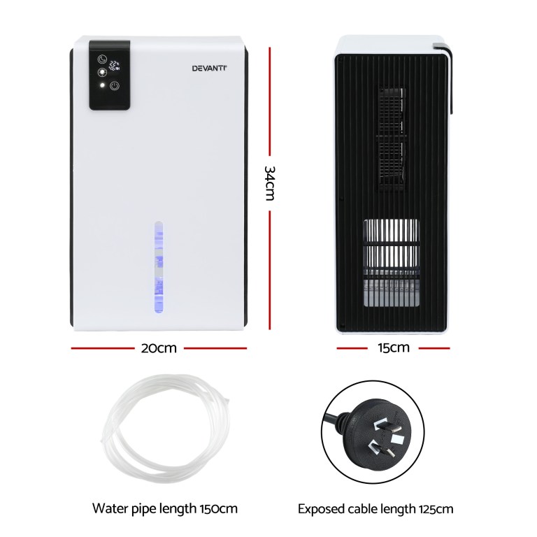 devanti 2000ml portable dehumidifier moisture absorber home bedroom quiet remote devanti 2000ml portable dehumidifier moisture absorber home bedroom quiet remote