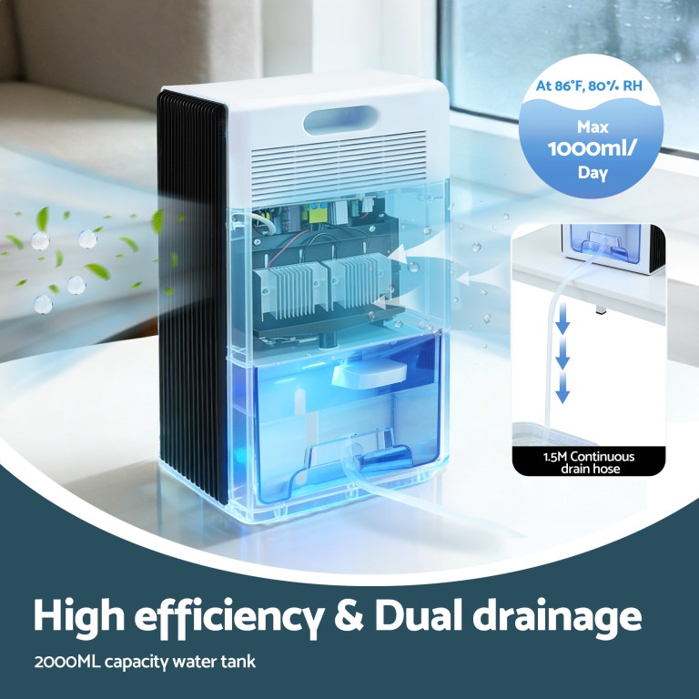 devanti 2000ml portable dehumidifier moisture absorber home bedroom quiet remote devanti 2000ml portable dehumidifier moisture absorber home bedroom quiet remote
