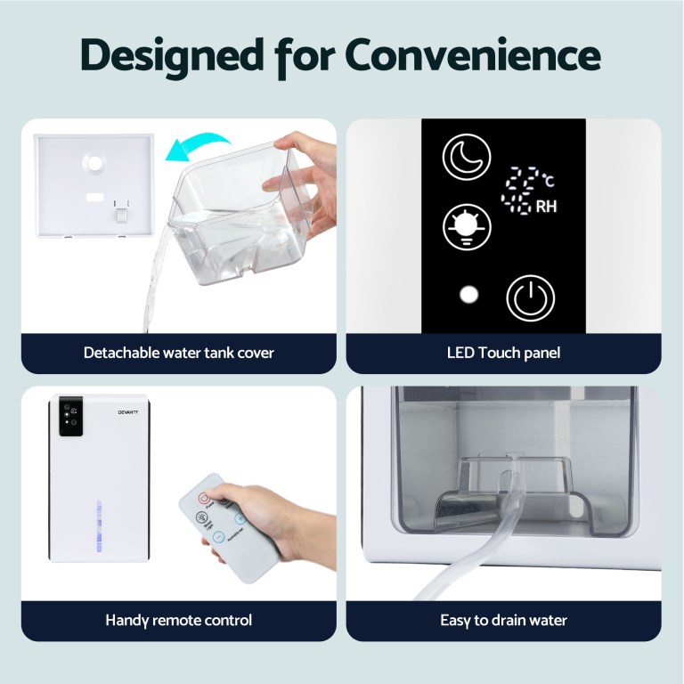 devanti 2000ml portable dehumidifier moisture absorber home bedroom quiet remote devanti 2000ml portable dehumidifier moisture absorber home bedroom quiet remote