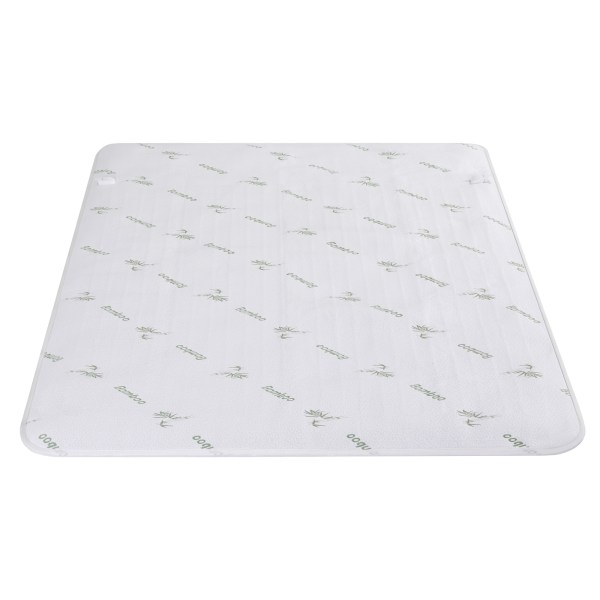 giselle electric blanket bamboo fabric double fitted heated pad underlay washable winter Bamboo fibre mattress topper with green pattern.
