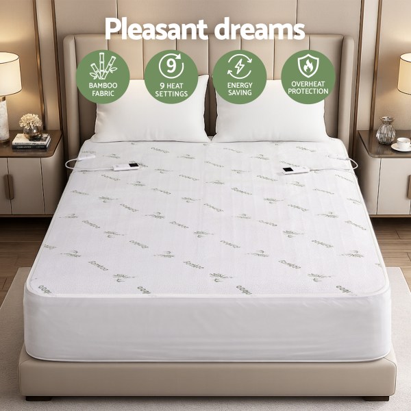 giselle electric blanket bamboo fabric double fitted heated pad underlay washable winter Heated mattress with bamboo fabric and heat settings.
