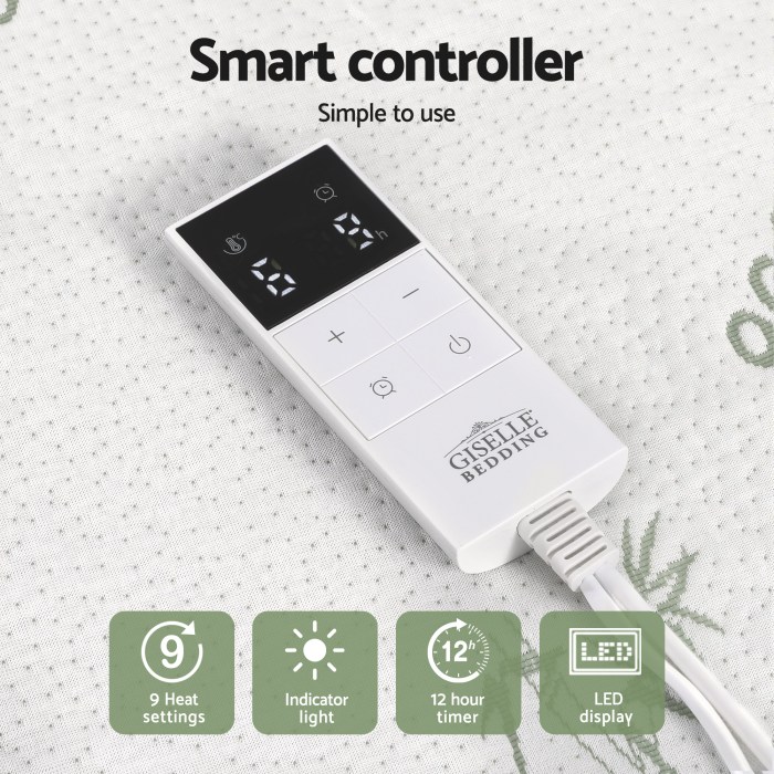 Smart controller with 9 heat settings and LED display.