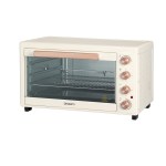 devanti 60l convection oven electric fryer ovens 2000w cream White countertop oven with glass door and knobs.