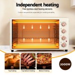 devanti 60l convection oven electric fryer ovens 2000w cream Electric oven with independent heating options for cooking.