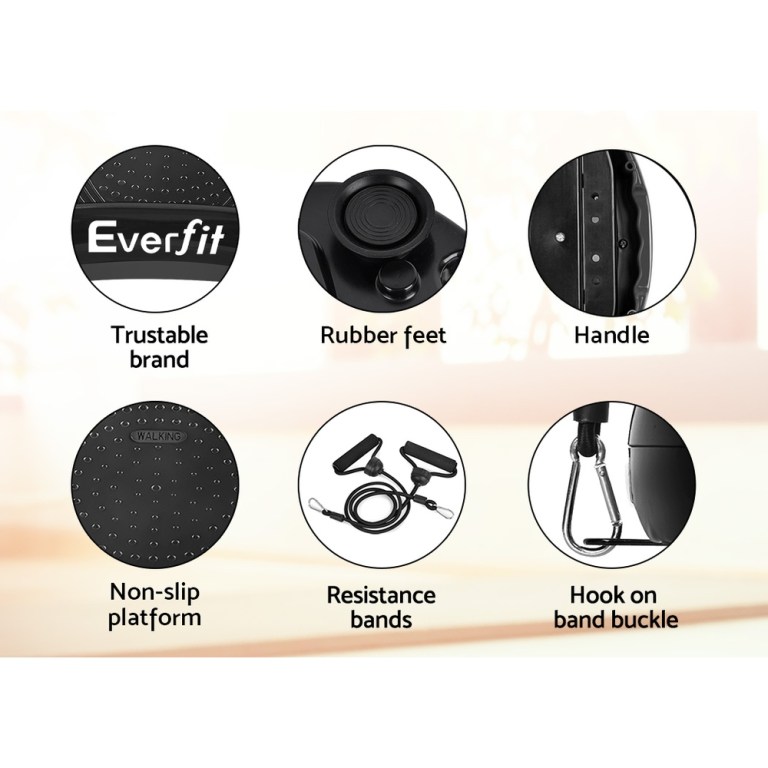 everfit vibration machine platform vibrator resistance rope home fitness black everfit vibration machine platform vibrator resistance rope home fitness black