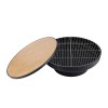 grillz fire pit table with lid deep fire bowl wood burning bbq grill for backyard camping patio picnic
