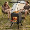 grillz fire pit bbq portable outdoor fireplace metal camping stove for boiling water, bbq, picnics grillz fire pit bbq portable outdoor fireplace metal camping stove for boiling water, bbq, picnics