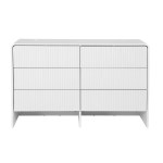 White modern dresser with six drawers