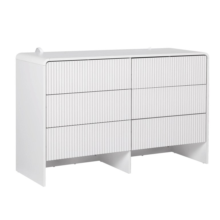 Modern white chest of drawers with clean lines
