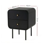 artiss bedside table 2 drawers side end table nightstand black artiss bedside table 2 drawers side end table nightstand black